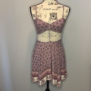 Forever 21 Lilac Floral Dress with Crochet Detail